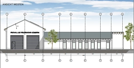Entwurf für den Neubau des Feuerwehrgerätehauses in Kössern