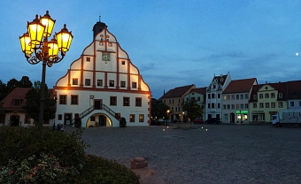 Abend Markt Rathaus